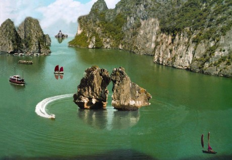 One-of-small-beaches-in-Ha-Long-Bay